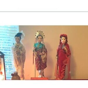 Lot of 3 Authentic Geisha Dolls